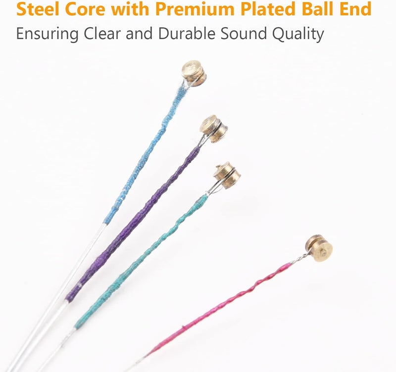 NICECRAFT 12 Pcs 3 Pack Violin Strings 4/4 Full Set, Universal Classic Steel Core with Nickel-plated Ball End for Violin Instruments (G-D-A-E) - Image 3